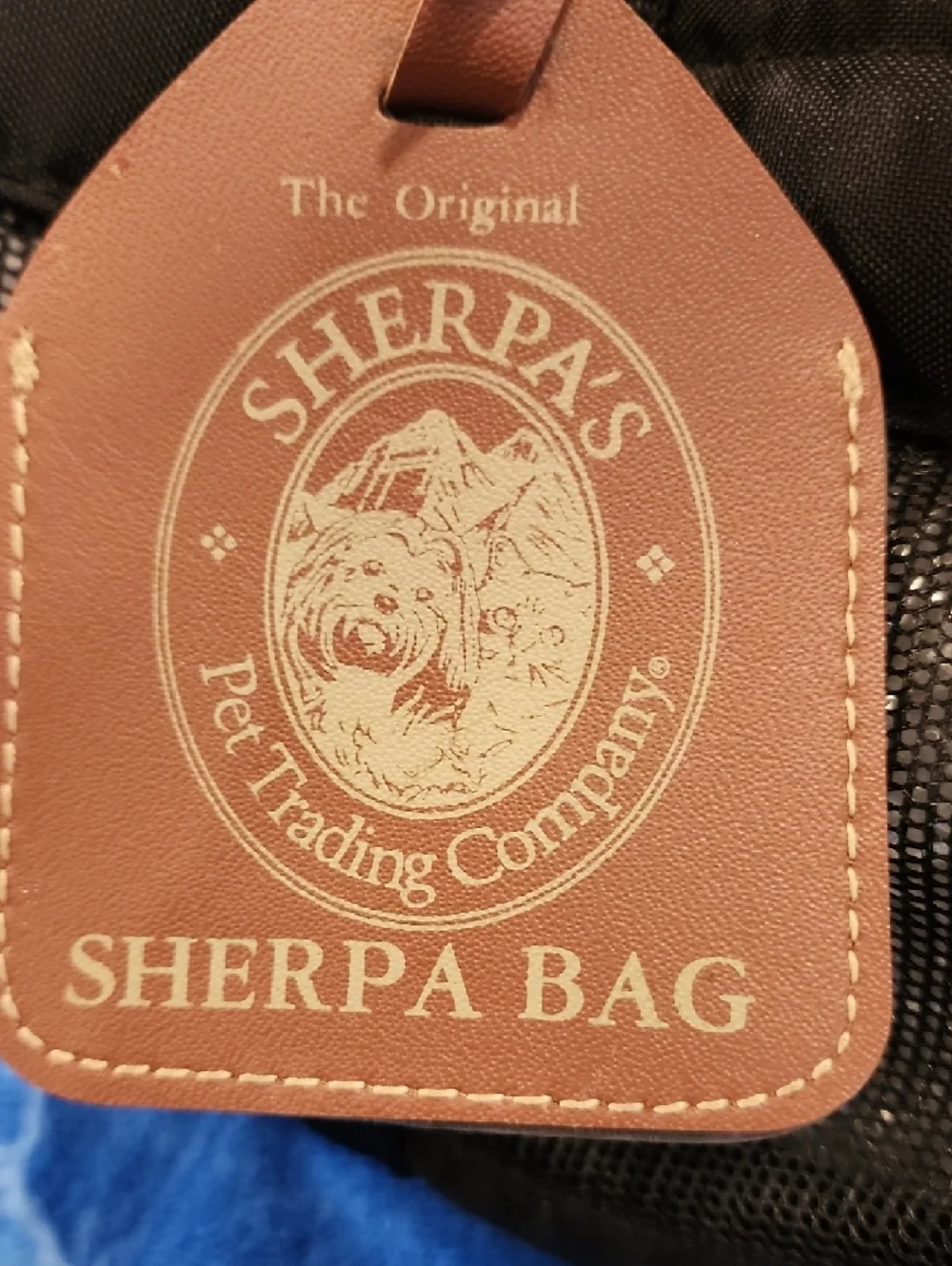 Sherpa Medium Black Quilted Pet Carrier Bag with Brown Trim